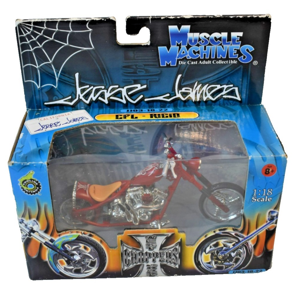 Jesse James West Coast Choppers CFL Rigid Red 1:18 Scale Muscle Machines